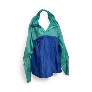 Vintage Patagonia Teal and Blue Kangaroo Pocket Windbreaker